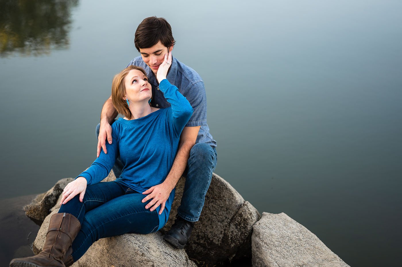 Engagement Photo Locations at Folsom Lake - the boulders again