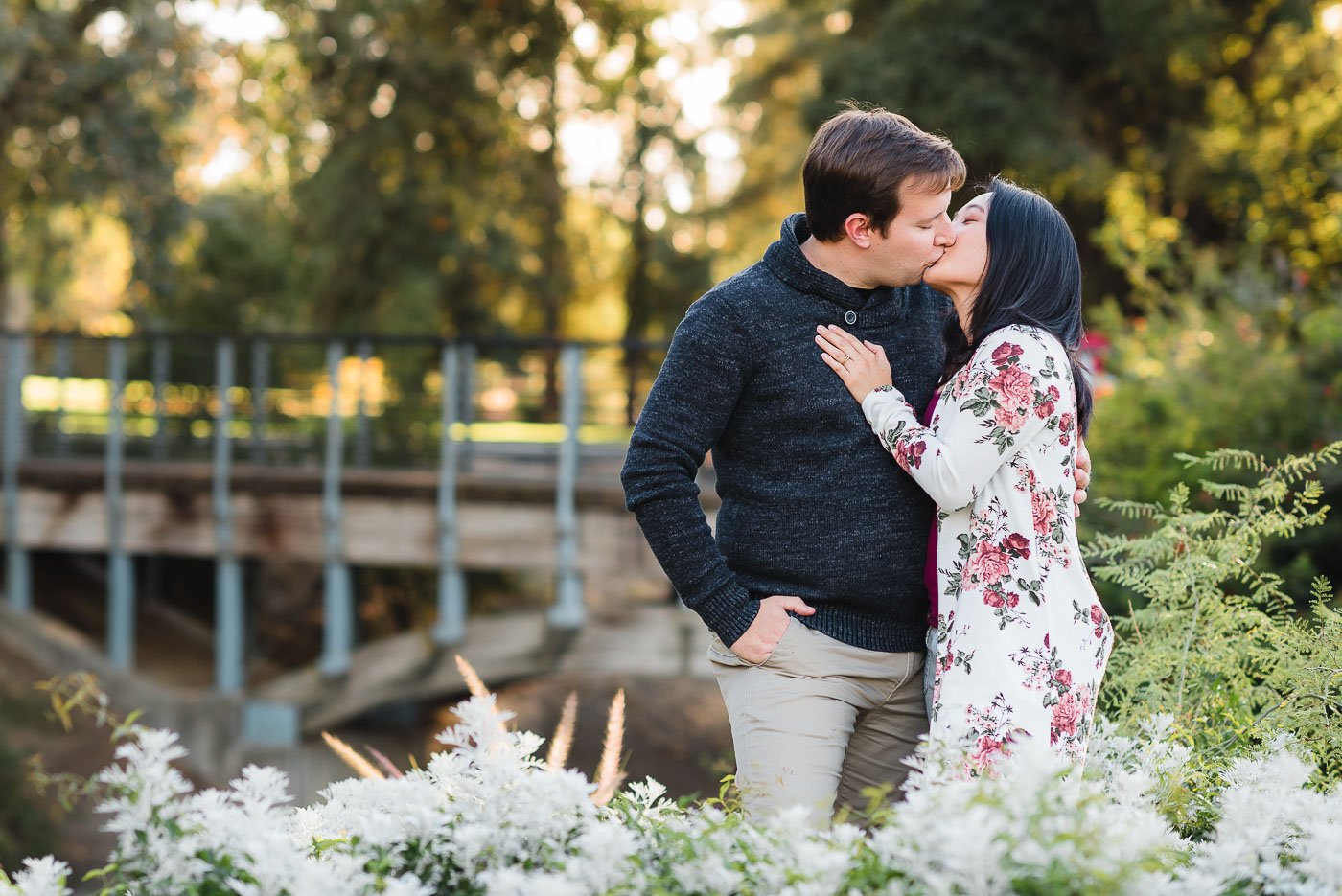 Engagement Photo Locations at UC Davis Arboretum - the bridge