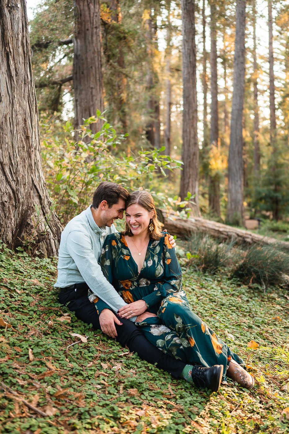 Engagement Photo Locations at UC Davis Arboretum - Clover patch